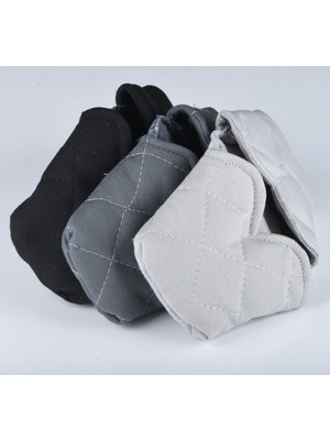 Isı Yalıtımlı Isı Geçirmeyen Kumaş Fırın Tutacağı Tencere Tepsi Tutamaç 2 Adet Silikon Değil (Antrasit)