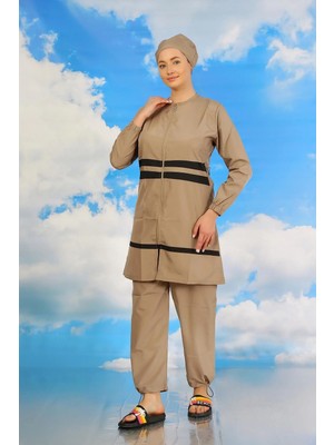 Alfa Aksesuar 03 Moda Kadın Tam Tesettür Mayo Bej Beruflic