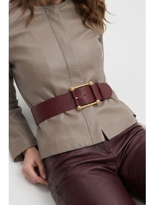 Milleniva Kare Gold Tokalı Bordo Kadın Bel Kemeri