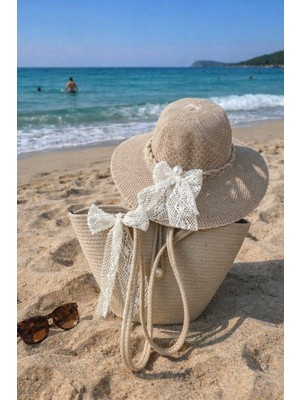 Günlük Tatil Plaj Çanta Şapka Takım