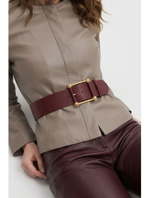 Milleniva Kare Gold Tokalı Bordo Kadın Bel Kemeri