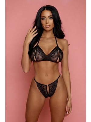 Alfa Aksesuar 03 Giyim Kadın Siyah Dantelli Seksi Sütyen Takımı Beruflic