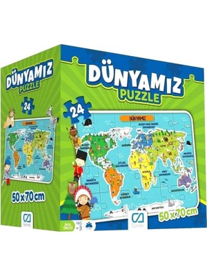 Dünyamiz Eğitici Puzzle 24 Parça Aslan Kral Temalı Ahşap Oyun +1 Yaş İçin Strateji ve Zeka Geliştirici