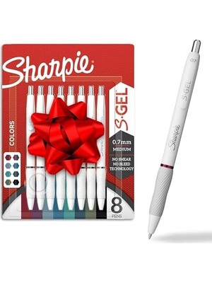 S-Jel Kalemler, Moda Varil Jel Kalemler, Inci Beyaz Gövde, Orta (0,7 Mm) Nokta, Kalın Mürekkep Renkleri, 8 Adet