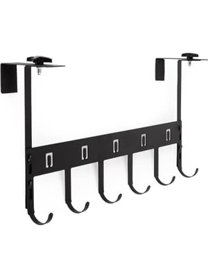 Ayarlanabilir Kapı Arkası Askılık Metal (2 Adet) | 6 Kancalı Kapı Üstü Organizer | Montaj Gerektirmez Askı | Mont Çanta Havlu Anahtarlık Düzenleyici