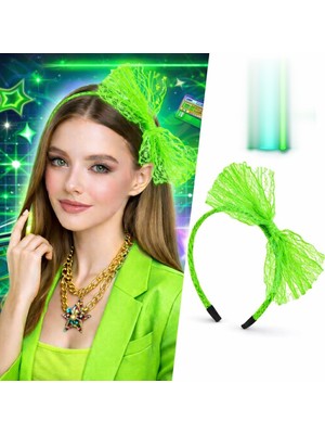 Venüs Shopping 80’ler 90’lar Neon Yeşil Dantel Taç Fiyonklu
