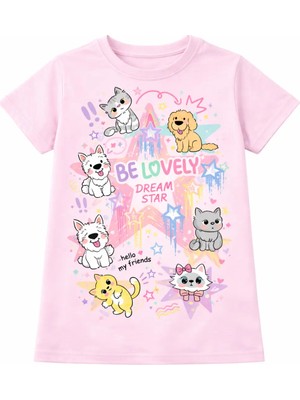 %100 Pamuklu Hayal Yıldızı  Tasarımlı Çocuk T-Shirt