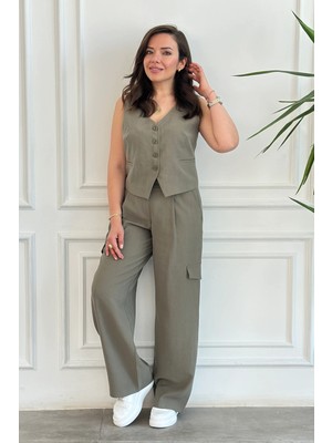 Ikili Pantolon Yelek Tensel Takım