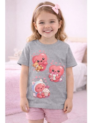 %100 Pamuklu Kalpli  Baskılı  Çocuk T-Shirt