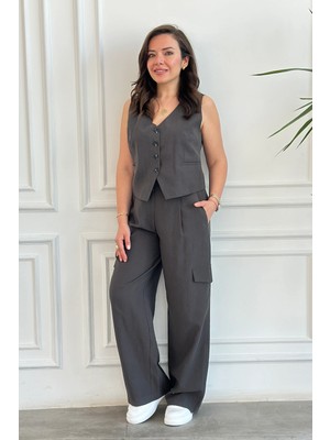 Ikili Pantolon Yelek Tensel Takım