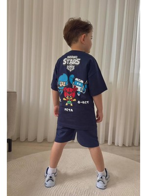 Cg Kids Brawl Stars Karakterleri Erkek Çocuk Tshirt & Şort Alt Üst Takım Sırt Baskı Detay