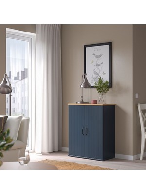 Feyza Design Mavi ve Siyah Kapaklı Dolap 70X90 cm