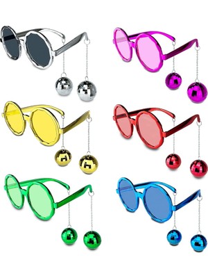 Venüs Shopping Sallanan Disko Top Küpeli Gözlük Retro Hawaii 5 Renk 6 Adet