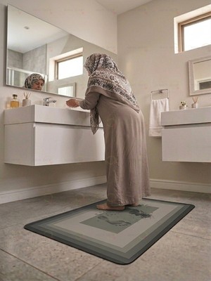 MAİN SHOP 2 Adet Kare Sihirli Su Emici Banyo Paspası Abdest Paspası Kaymaz Tabanlı Ayak Paspası 38X58 cm M-60