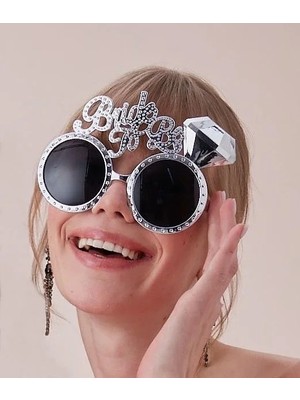 Venüs Shopping Gümüş Renk Bride To Be Yazılı Gelin Gözlüğü | Bekarlığa Veda Parti Aksesuarı