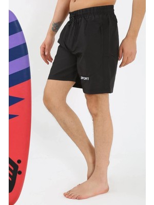 Alfa Aksesuar 03 Moda Erkek Siyah Deniz Şortu Beruflic
