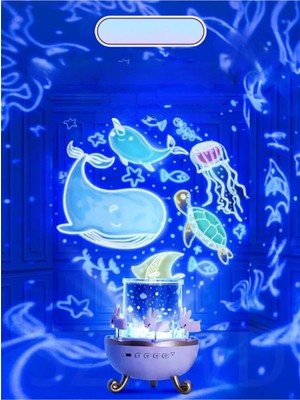 Venüs Shopping Uyku Arkadaşı Çocuk Gelişimi Galaksi Çok Figürlü Projektör Gece Lambası Hoparlörlü Doğum