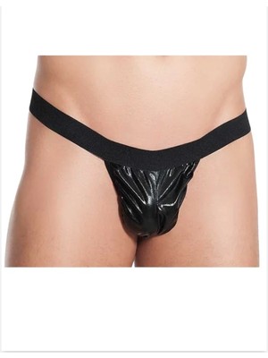 Alfa Aksesuar 03 Giyim Fantezi Siyah Lame Seksi Erkek String - Tanga Beruflic