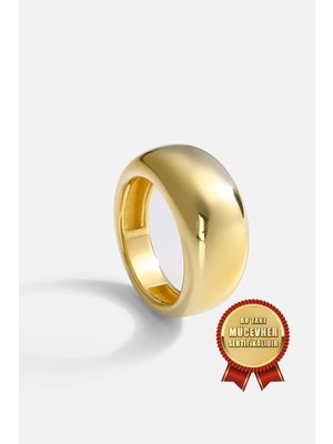 Meks Jewels Mikron Altın Kaplama 925 Ayar Gümüş Balon Yüzük