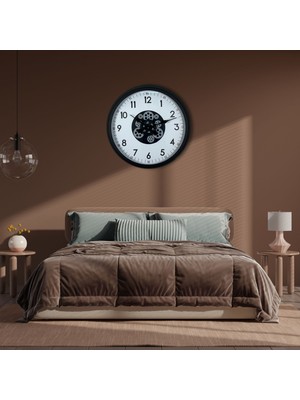 Venüs Shopping Black Motion 60 cm Çarklı Duvar Saati
