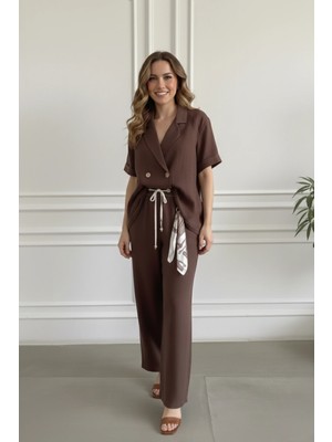 Kısa Kollu Keten Takım