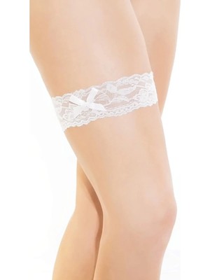 Alfa Aksesuar 03 Giyim Fantezi Seksi Dantelli Fiyonklu Beyaz Bacak Bandı Beruflic