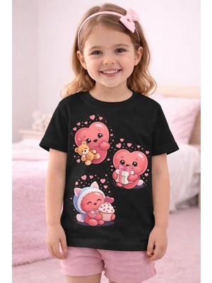 %100 Pamuklu Kalpli  Baskılı  Çocuk T-Shirt