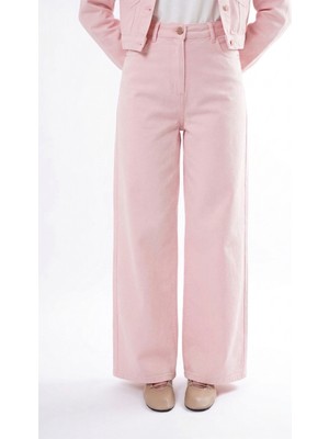 Ceremony Bol Paça Denim Pantolon 350 Pembe