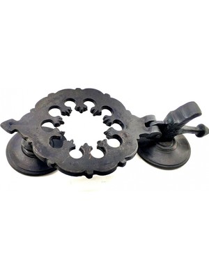 Venüs Shopping Eco Lounge Antika Tarz Dekoratif Pirinç Osmanlı Kapı Tokmağı, Taktak - 265X75MM, Oksit