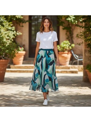 Eren Style Şifon Içi Astarlı Beli Lastikli Etek(95 Cm)-(38-52)