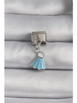 Uravas Store Çelik Gümüş Renk Mavi Renk Sallantı Elbise Model Nomination Charm - TJ-BC1101