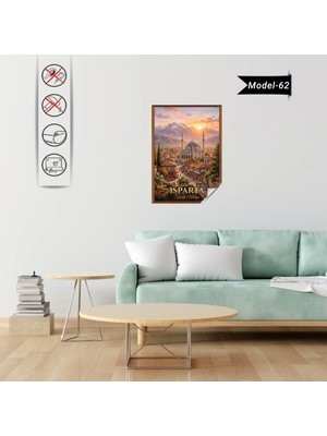 Akıllı Kağıt Türkiye Iller Tablo - Poster Isparta (Model-62)