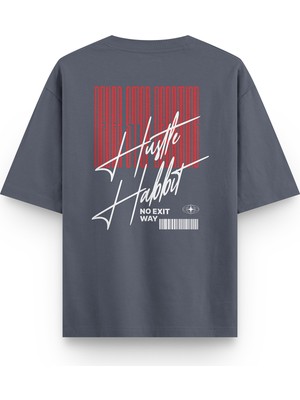 Overoz Never Stop Sırt Baskılı Yarı Oversize Unisex Tshirt 1292