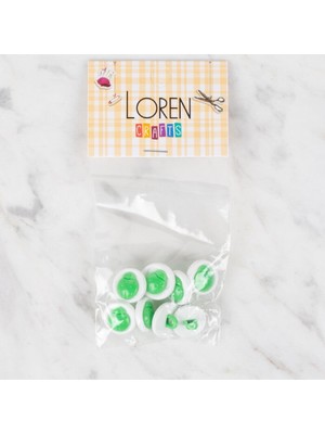 Venüs Shopping Loren Crafts 8 Li Yeşil Uğur Böceği Düğme - 649