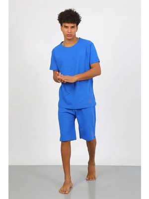 Alfa Aksesuar 03 Moda Erkek Pamuk Lakost Alt Üst Kaprili Pijama Takım Saks Beruflic