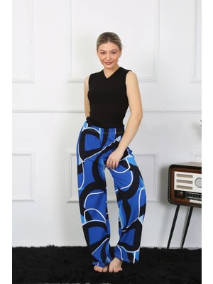 Alfa Aksesuar 03 Moda Kadın Bol Paça Penye Saks Alt Üst Takım Beruflic