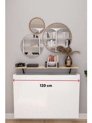 Feyza Design Yüksek Kaliteli Uçan Raf Dresuar 120X18 cm Kahverengi