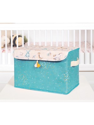 Venüs Shopping Baby Püsküllü Kapaklı Kutu Düzenleyici Çok Amaçlı Organizer Kutu Maxi Boy (Yeşil) 04232