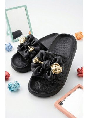 Nmoda Kız Çocuk Günlük Kullanıma Uygun Fiyonk Süslemeli Eva Terlik