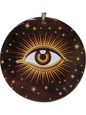 Mixperi Modern Bohem Nazar Temalı El Yapımı Cam Duvar Dekoru - 16 cm