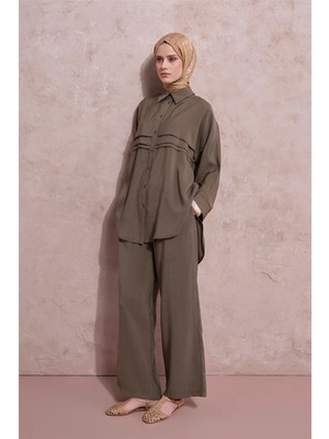 Armine Aller Detaylı Modal Takım Haki