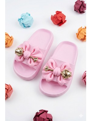 Nmoda Kız Çocuk Günlük Kullanıma Uygun Fiyonk Süslemeli Eva Terlik