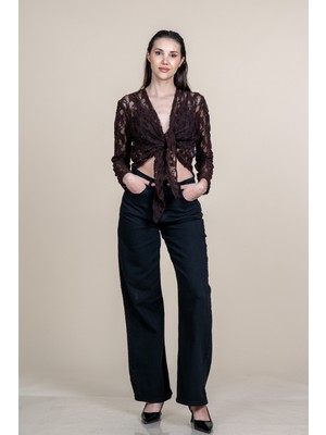 MissVina Bağlamalı Tül Dantel Bluz 70068