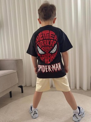 Cg Kids Örümcek Adam Peter Erkek Çocuk Alt Üst Takım Süper Kalite Sırt Baskı Detay