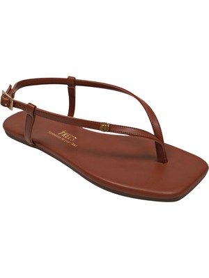 Tkees Kadın Kare Burun Taba Logolu Şık Günlük Parmak Arası Sandalet