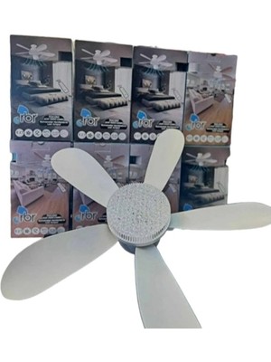Belirtilmemiş Genel Tavan Vantilatörü 30W Beyaz / Günışığı Ledli E-27 Duy A Takılabilen 5 Kanatlı Kumandalı Vantilatör 80-265V
