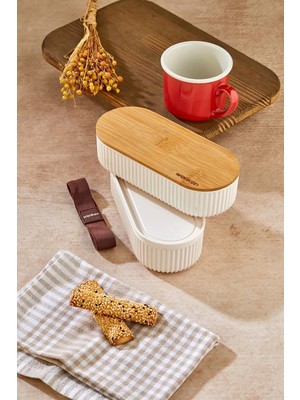 İlk El Grup 1000ML Ahşap Kapaklı Lunch Box 2'li Set Diyet Beslenme Kutusu Bambu Saklama Kabı