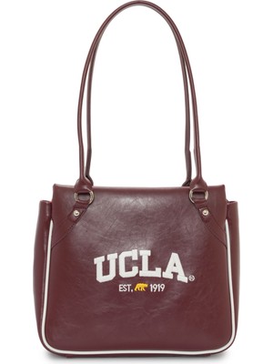 Ucla Maelle Bordo Suni Deri Omuz Çantası - Kadın Çanta
