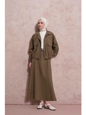 Armine Bomber Ceketli Tensel Takım Haki