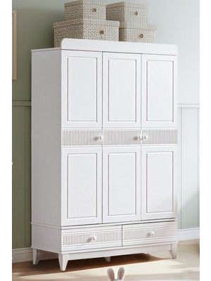 Setay Gardırop, Bakü 3 Kapaklı 2 Çekmeceli Dolap